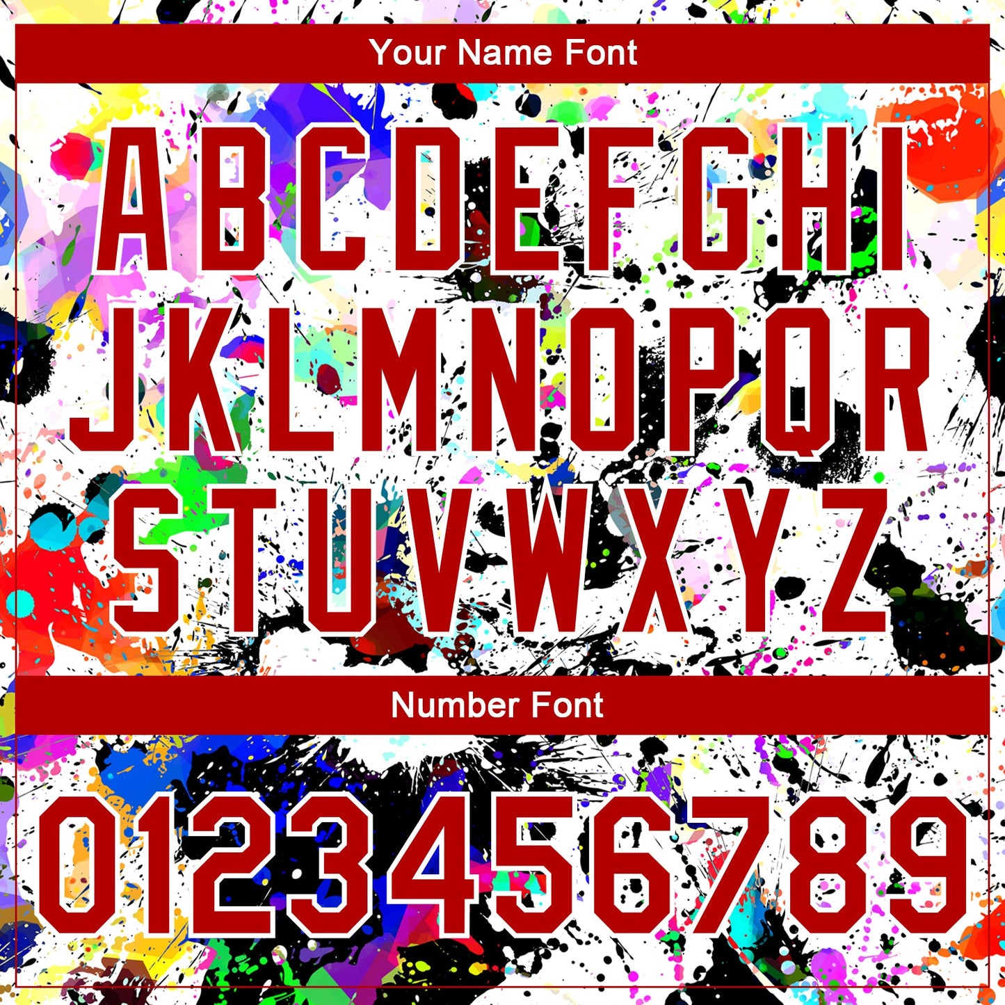 Custom Graffiti Pattern Royal-Red Splashes 3D Bomber Full-Snap Varsity Letterman Jacket view 7