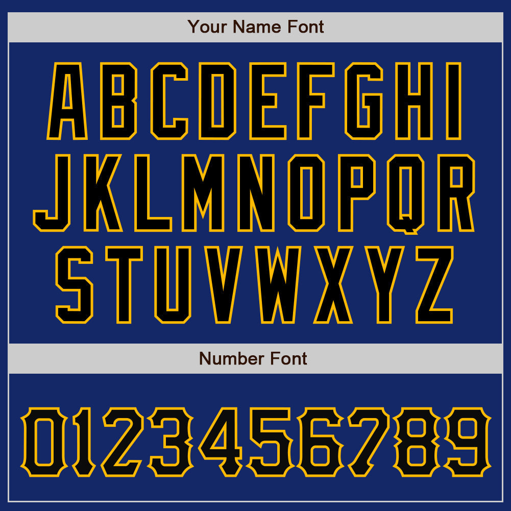 Custom Royal Black-Gold Bomber Full-Snap Varsity Letterman Jacket view 7