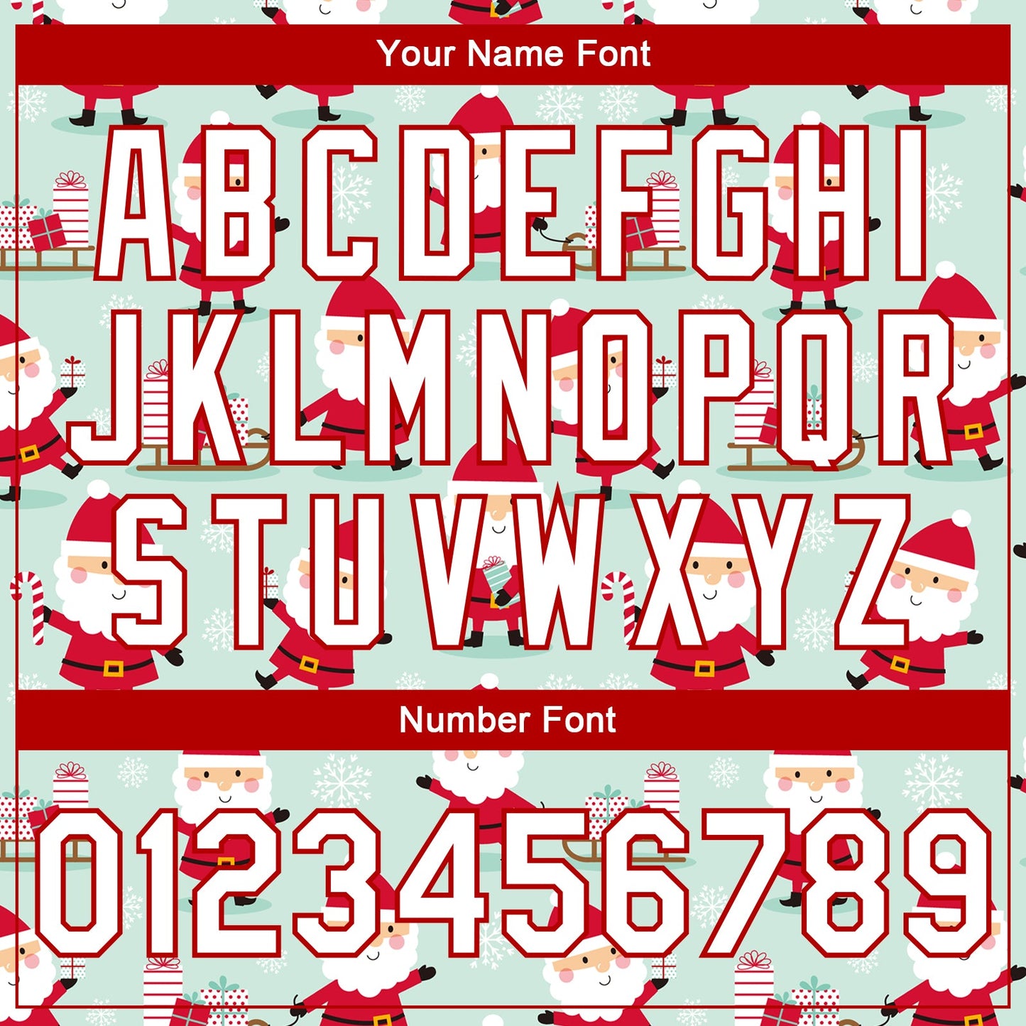 Custom Pea Green White-Red Christmas 3D Bomber Full-Snap Varsity Letterman Jacket view 7