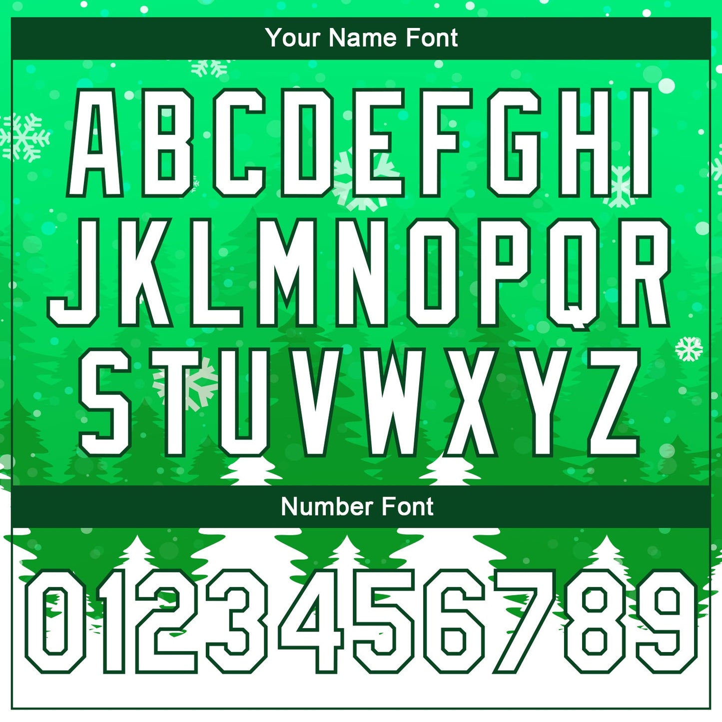 Custom Kelly Green White Christmas 3D Bomber Full-Snap Varsity Letterman Jacket view 7