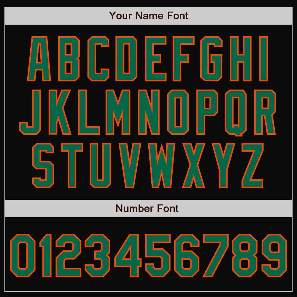 Custom Black Kelly Green-Orange Bomber Full-Snap Varsity Letterman Two Tone Jacket view 7