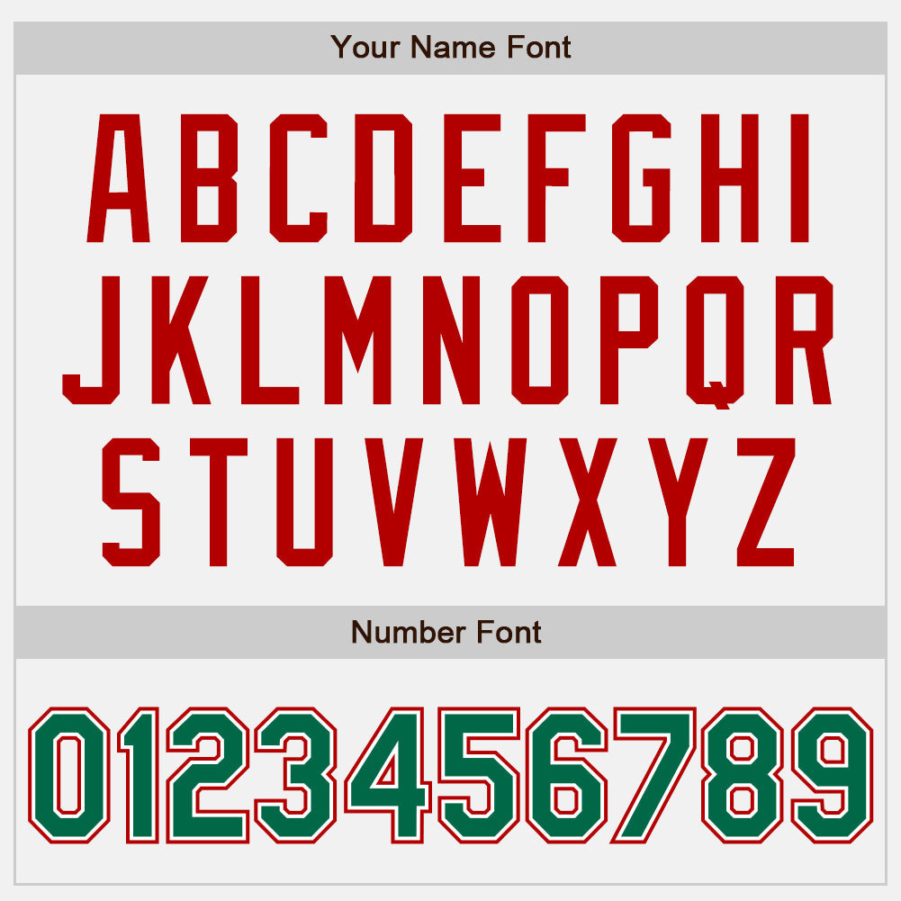 Custom White Kelly Green-Red Bomber Full-Snap Varsity Letterman Two Tone Jacket view 7