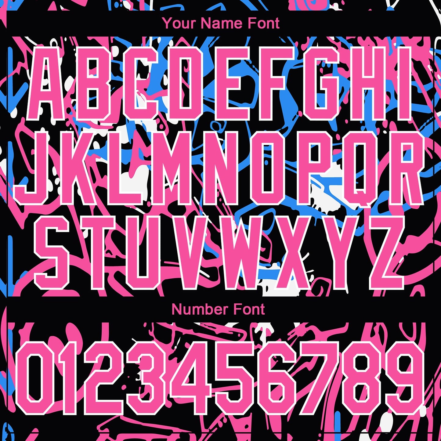 Custom Graffiti Pattern Pink-White Abstract Grunge Art 3D Bomber Full-Snap Varsity Letterman Jacket view 7