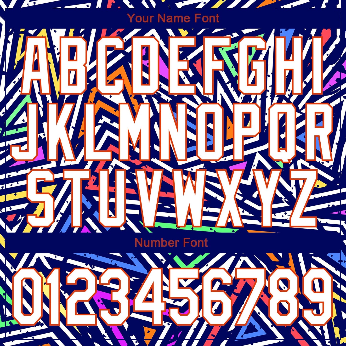 Custom Graffiti Pattern White-Orange Abstract Geometric Grunge Urban Street Art 3D Bomber Full-Snap Varsity Letterman Jacket view 7