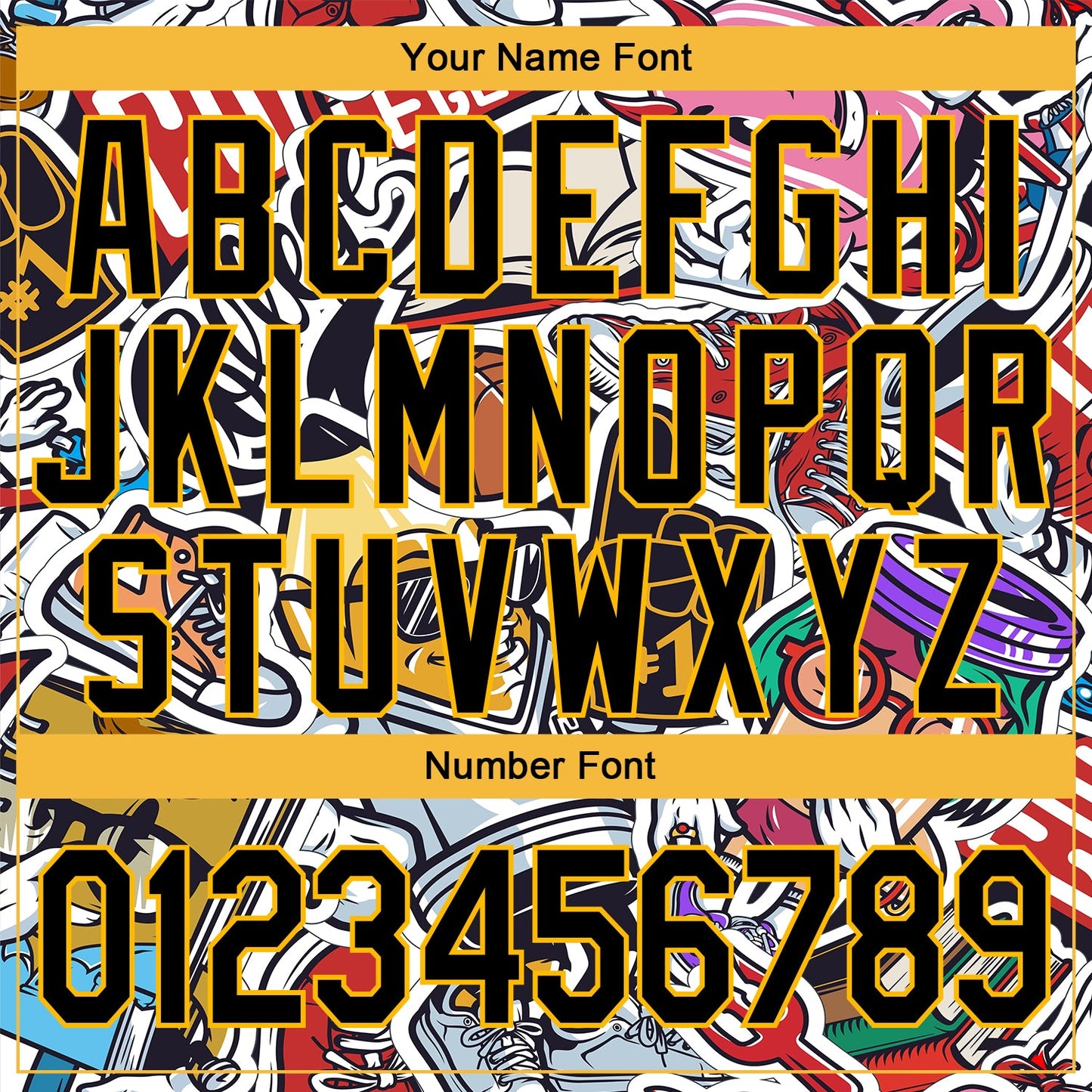 Custom Graffiti Pattern Black-Gold Vintage College Colorful Art 3D Bomber Full-Snap Varsity Letterman Jacket view 7