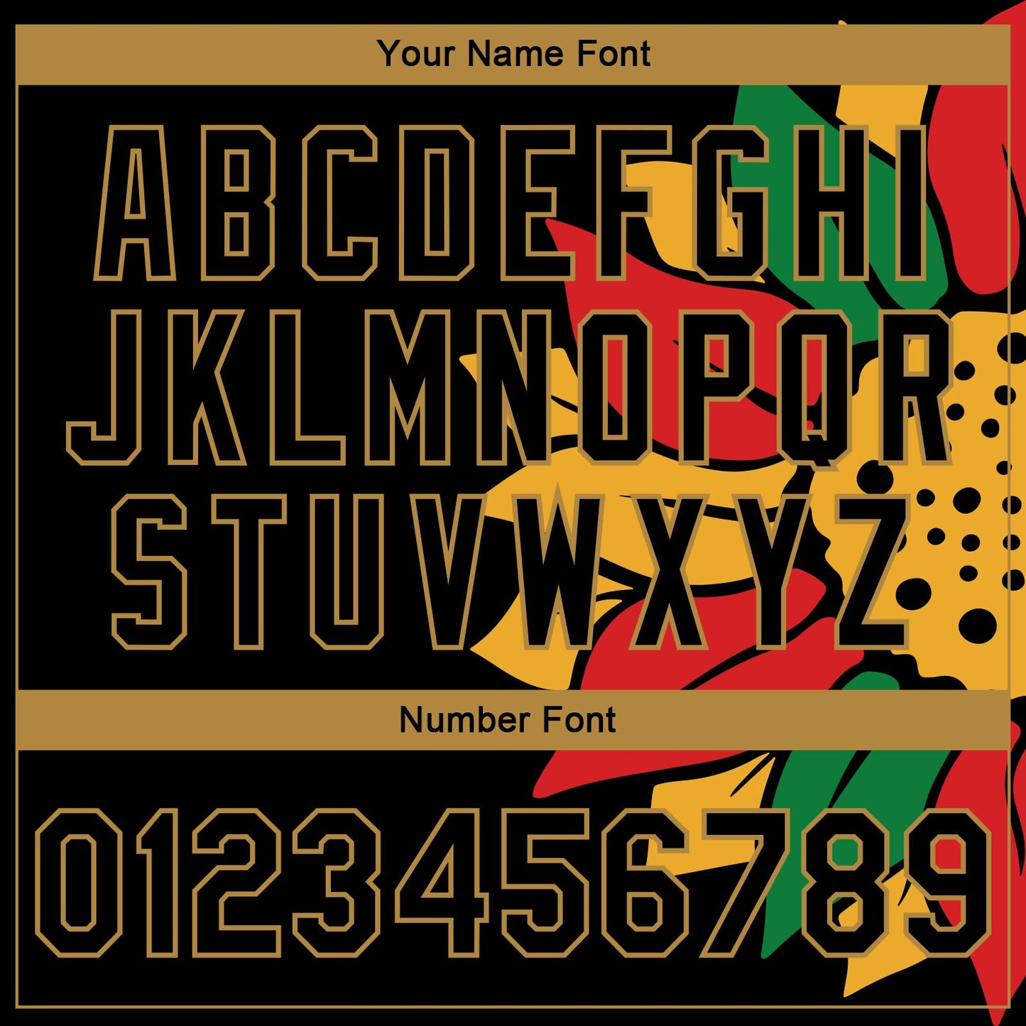 Custom Black Old Gold Red-Kelly Green Black History Month 3D Pattern Design Bomber Full-Snap Varsity Letterman Jacket view 7