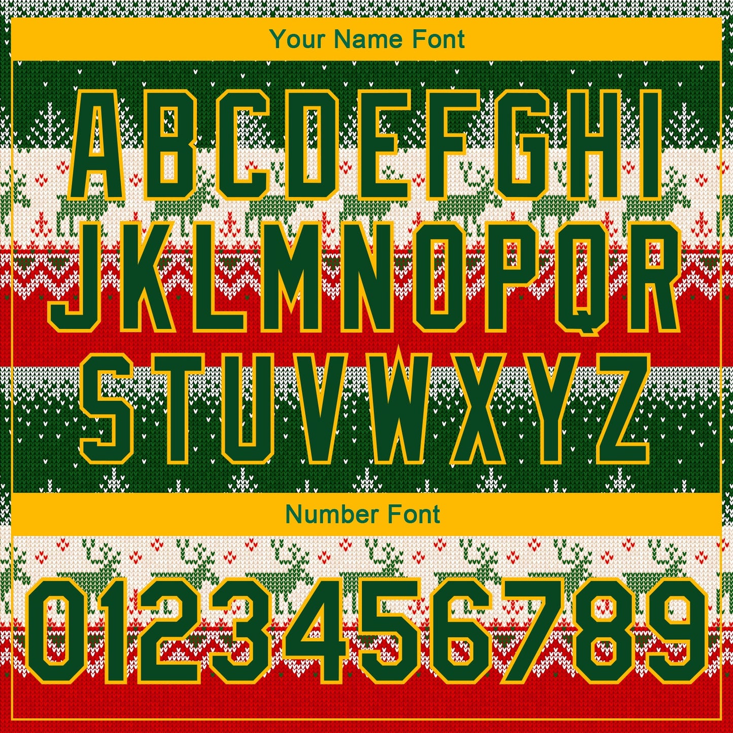 Custom Green Gold Christmas Reindeers 3D Bomber Full-Snap Varsity Letterman Jacket view 7