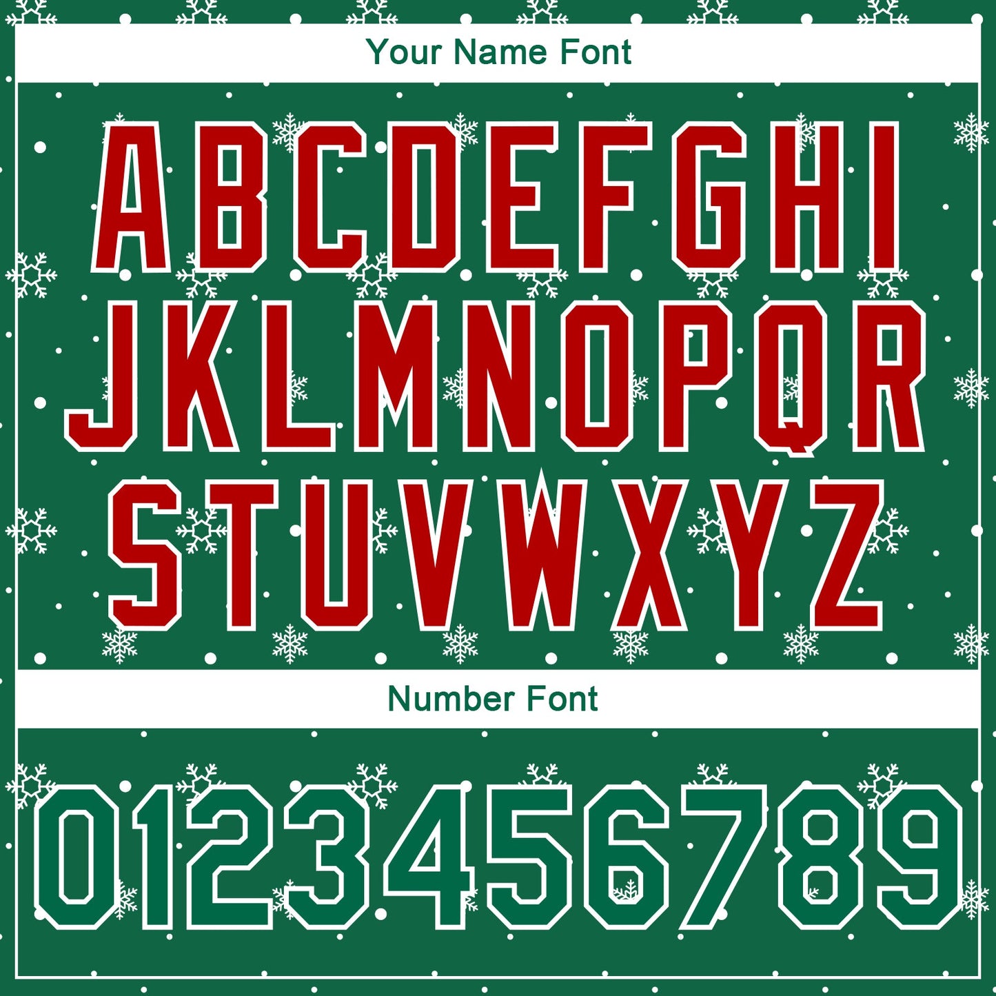 Custom Kelly Green Red-White Christmas 3D Bomber Full-Snap Varsity Letterman Jacket view 7