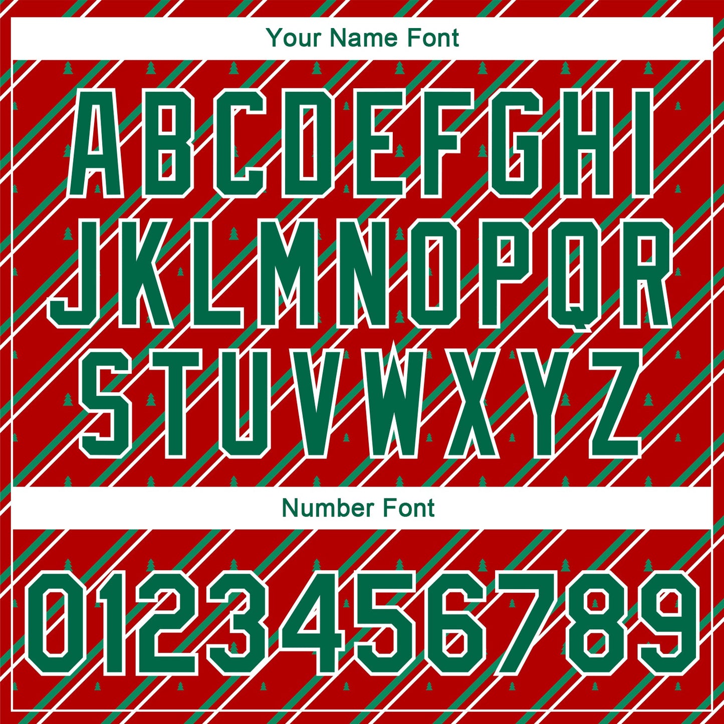 Custom Red Kelly Green-White Christmas 3D Bomber Full-Snap Varsity Letterman Jacket view 7