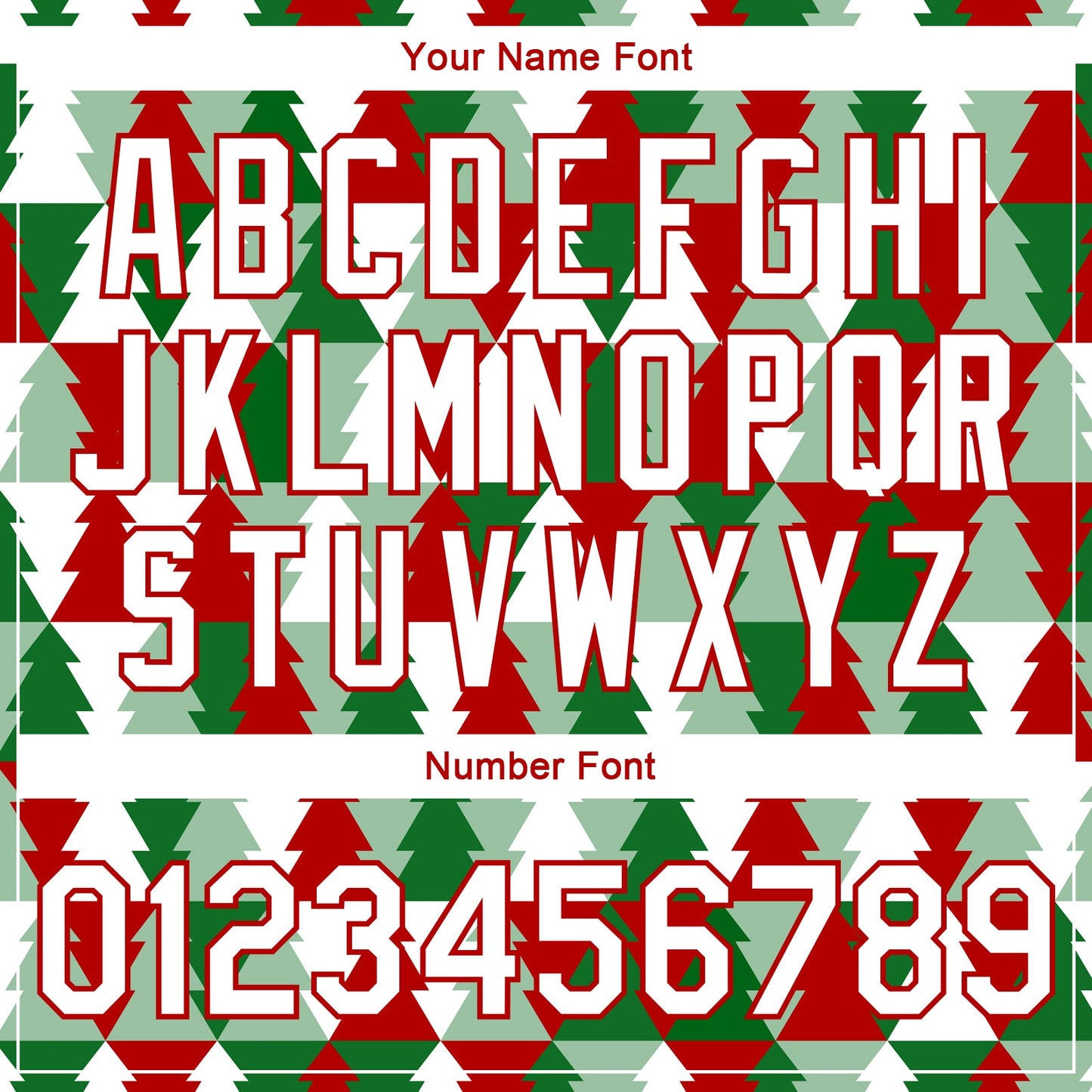 Custom Kelly Green White-Red Christmas Tree 3D Bomber Full-Snap Varsity Letterman Jacket view 7