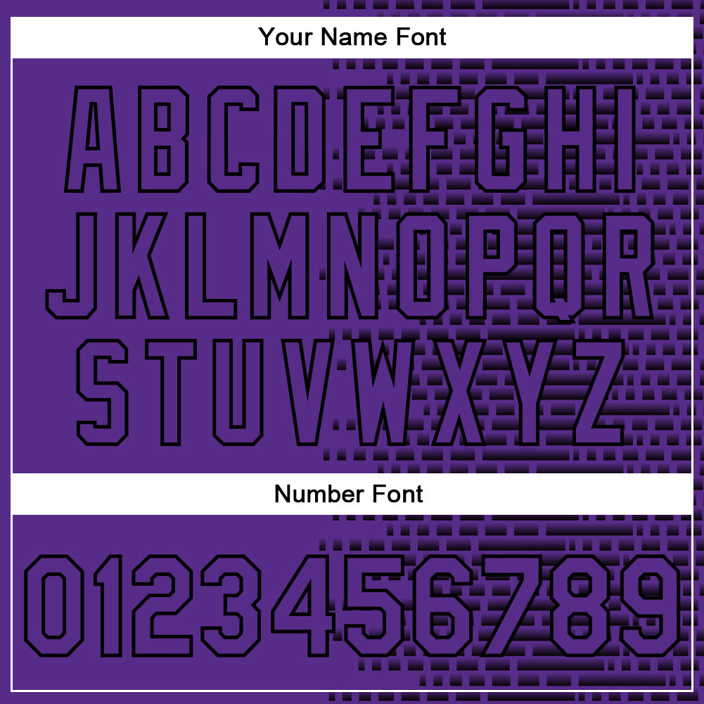 Custom Purple Black-White Halftone 3D Pattern Design Bomber Full-Snap Varsity Letterman Jacket view 7