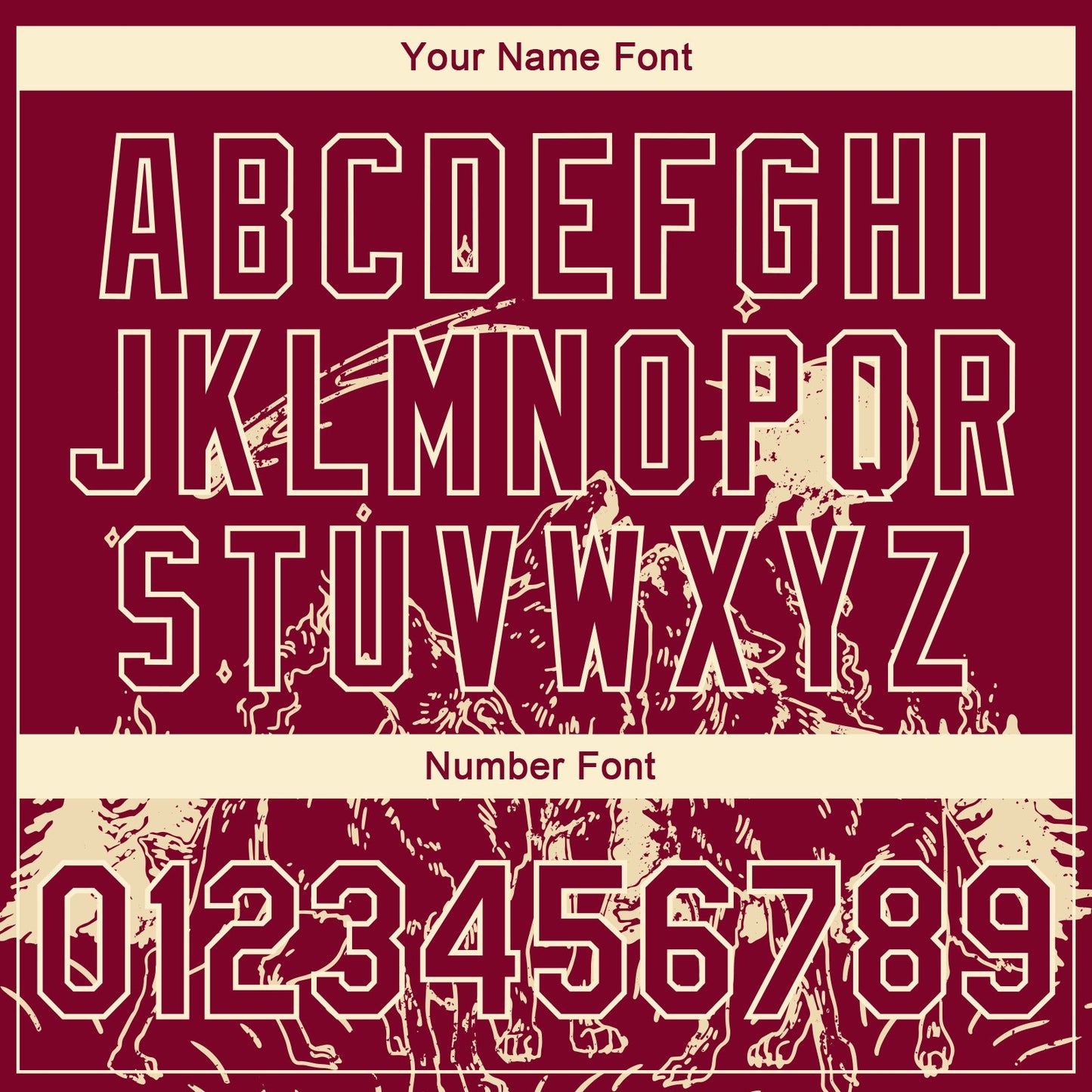 Custom Maroon Cream Wolf Fullmoon Party 3D Pattern Design Bomber Full-Snap Varsity Letterman Jacket view 7