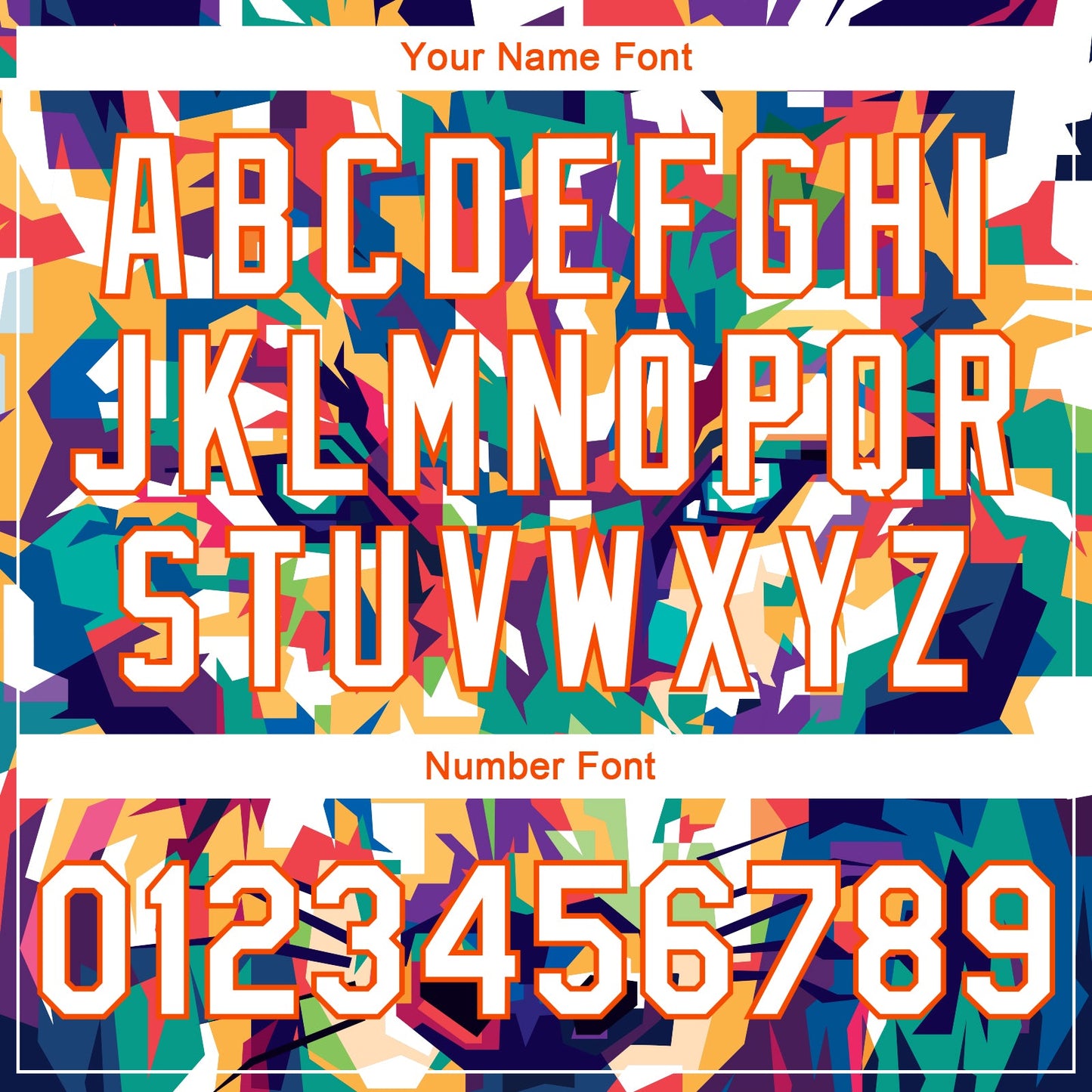 Custom Navy White-Orange Colorful Wolf 3D Pattern Design Bomber Full-Snap Varsity Letterman Jacket view 7