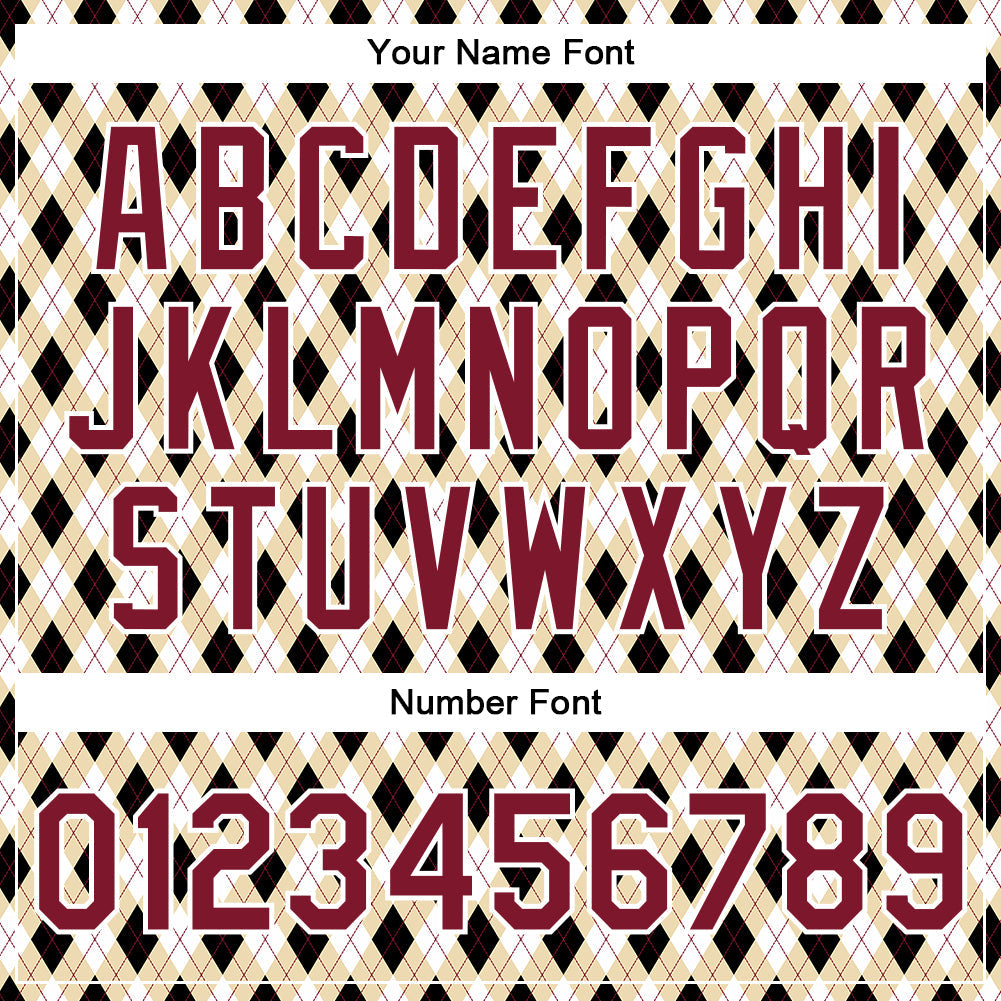 Custom City Cream Crimson-Black Check Board 3D Pattern Design Bomber Full-Snap Varsity Letterman Jacket view 7