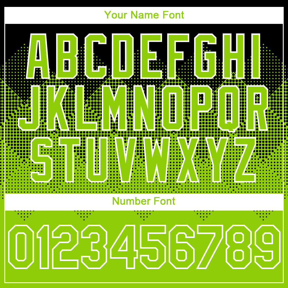 Custom Black Neon Green-White Gradient Square Shape 3D Pattern Design Bomber Full-Snap Varsity Letterman Hoodie Jacket view 5