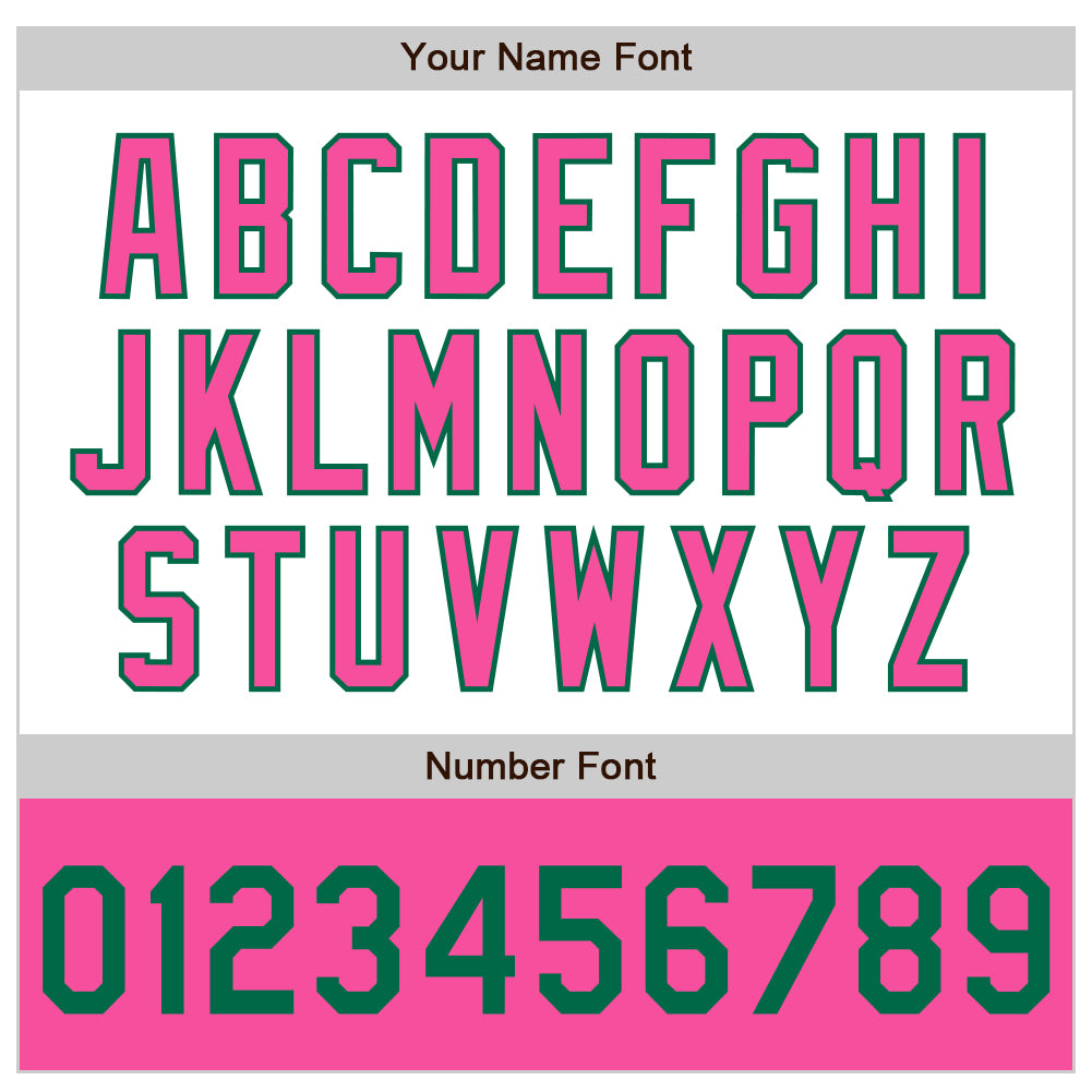 Custom White Kelly Green-Pink Bomber Varsity Letterman Two Tone Zipper Jacket view 6