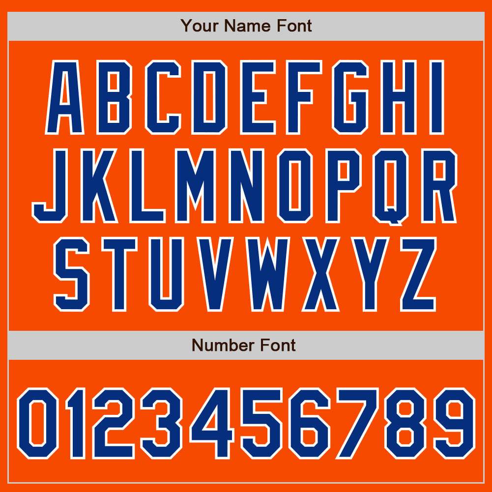 Custom Orange Royal-White Bomber Varsity Letterman Zipper Jacket view 6