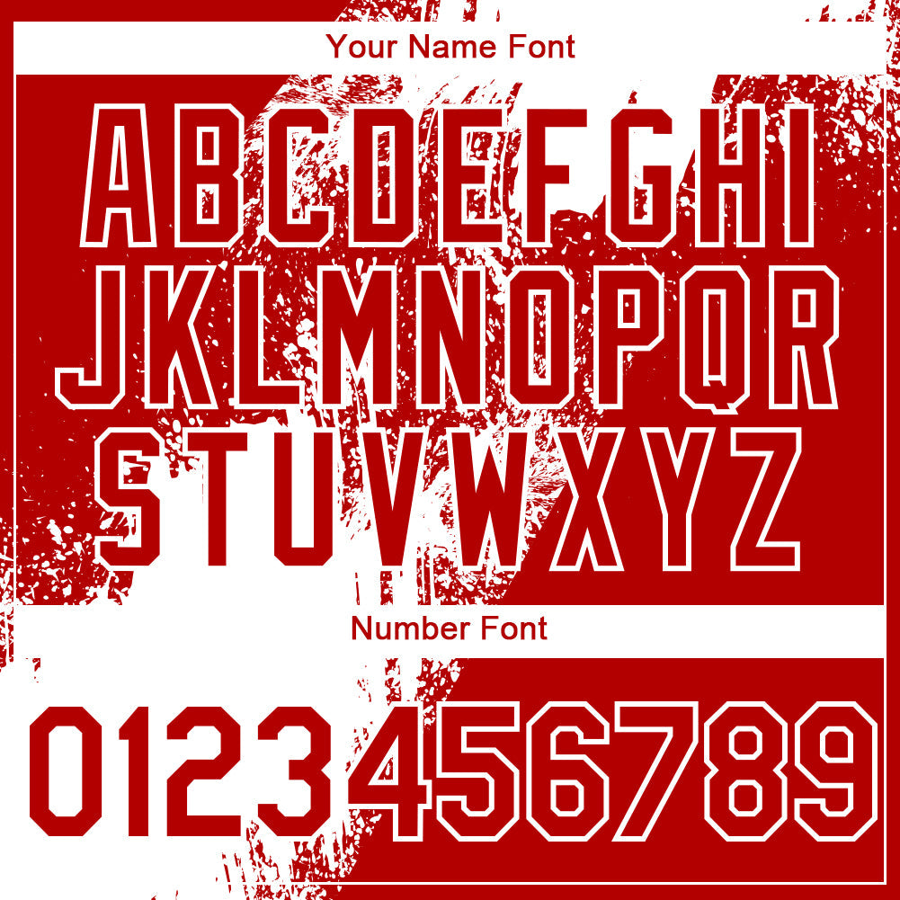 Custom Red White Abstract Brush Stroke 3D Pattern Design Bomber Full-Snap Varsity Letterman Hoodie Jacket view 6