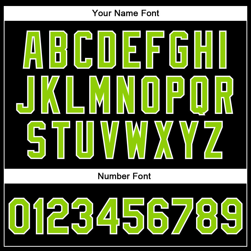 Custom Black Neon Green-White Bomber Full-Snap Varsity Faux Leather Letterman Jacket view 4