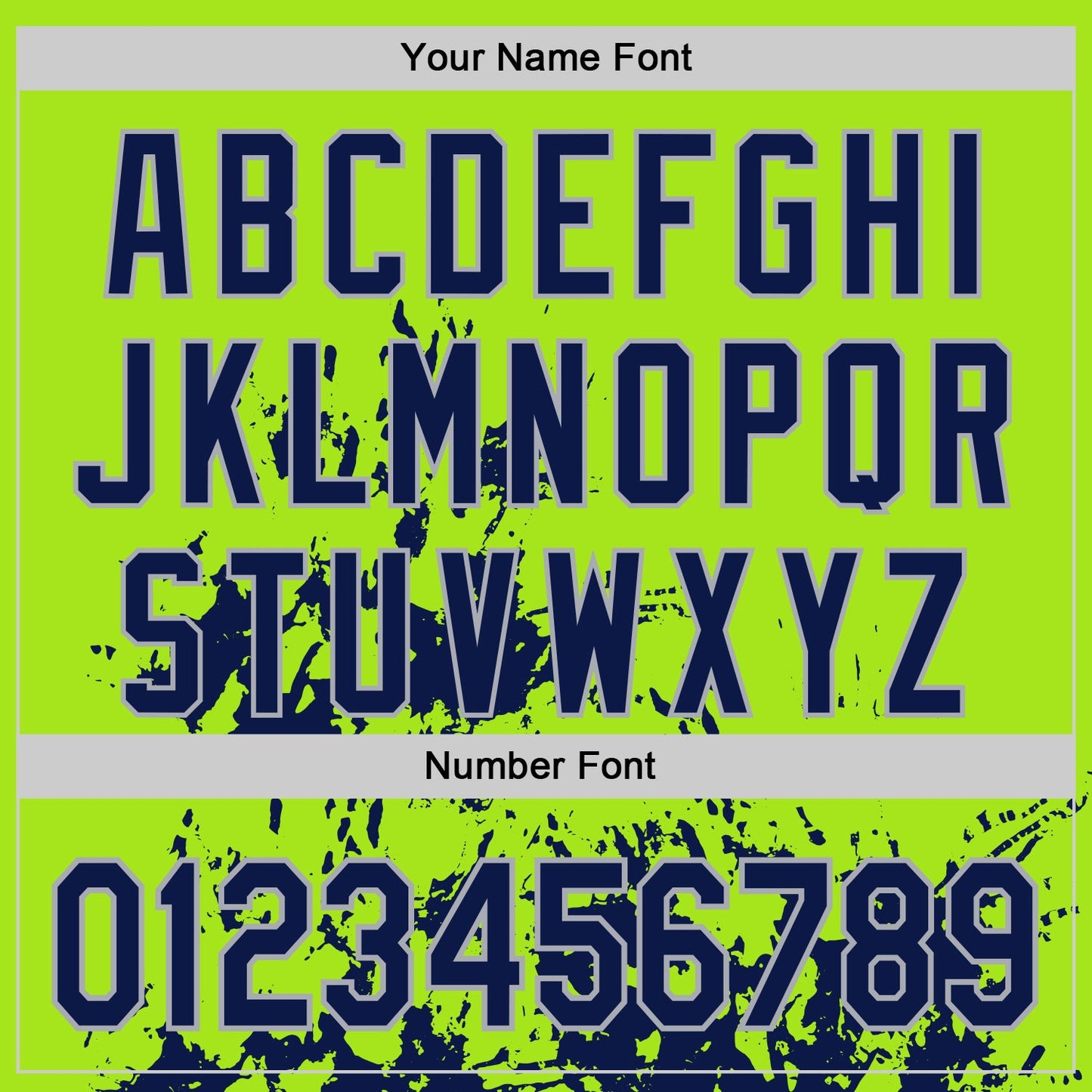 Custom Neon Green Navy-Gray Splash Art 3D Pattern Design Bomber Full-Snap Varsity Letterman Hoodie Jacket view 6