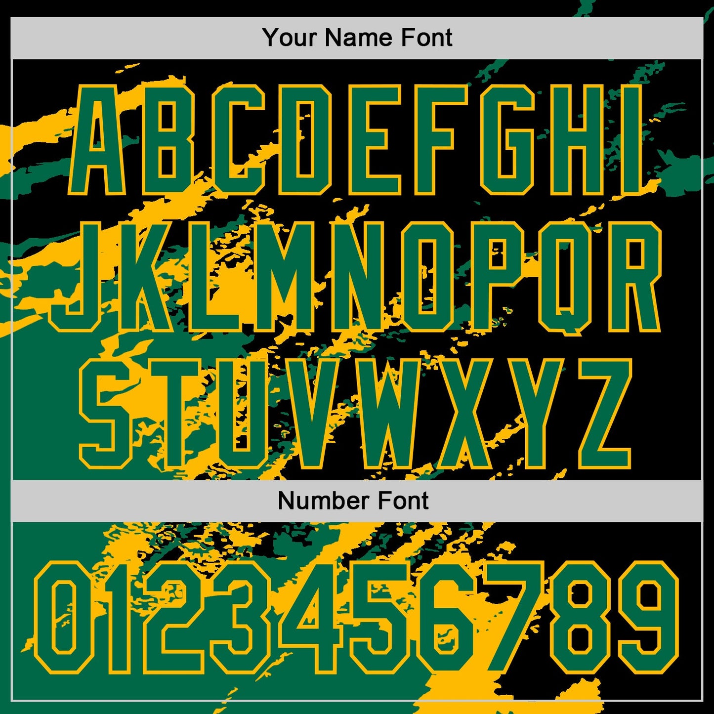 Custom Black Kelly Green-Gold Splash Art 3D Pattern Design Bomber Full-Snap Varsity Letterman Hoodie Jacket view 6