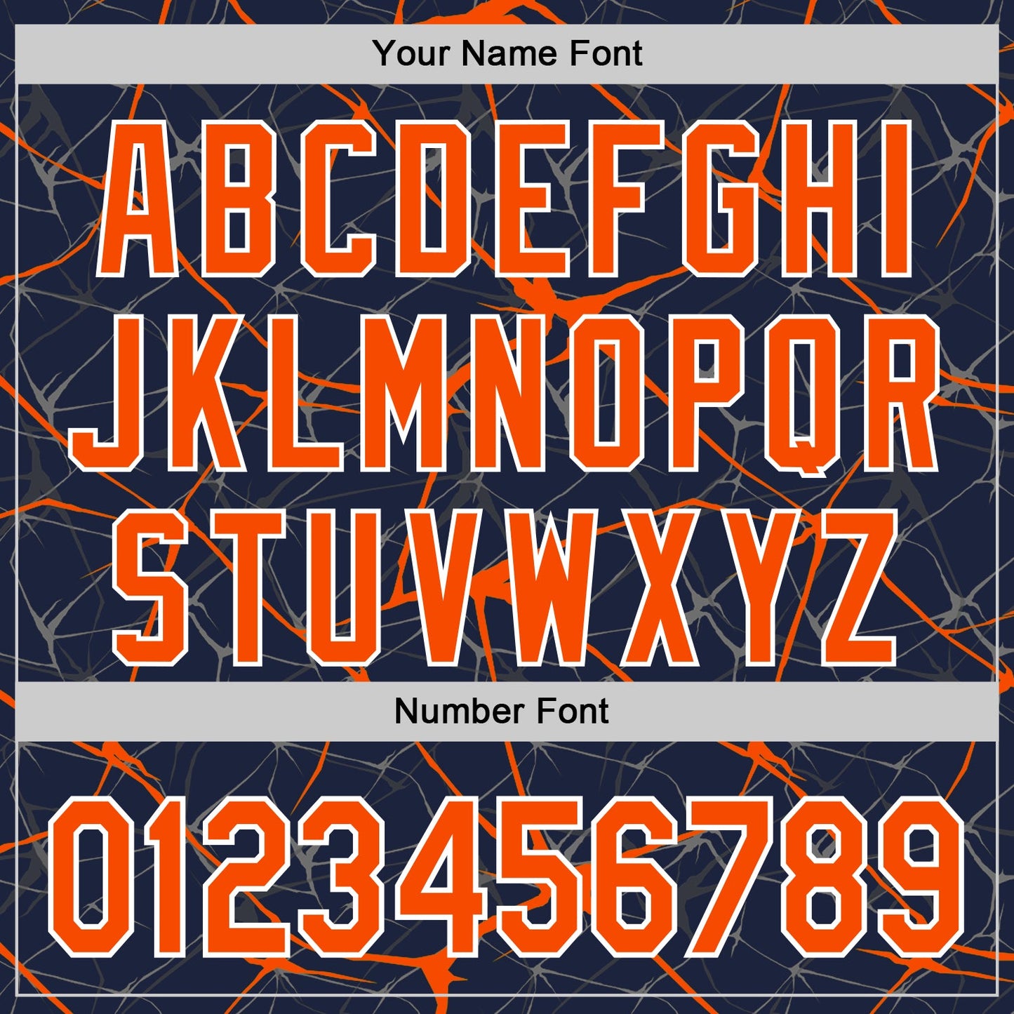 Custom Navy Orange-White Abstract Network 3D Pattern Design Bomber Full-Snap Varsity Letterman Hoodie Jacket view 6