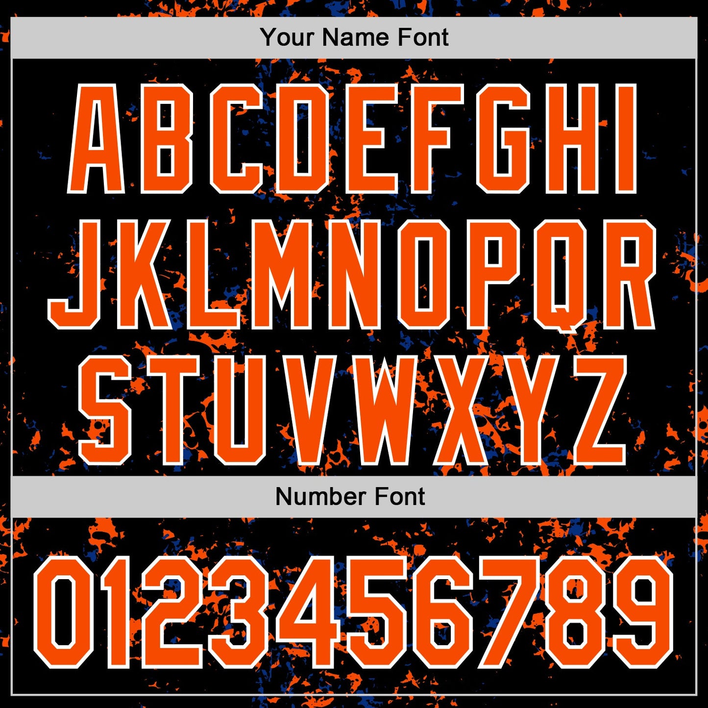 Custom Black Orange Royal-White Fragment Pattern Bomber Full-Snap Varsity Letterman Hoodie Jacket view 6