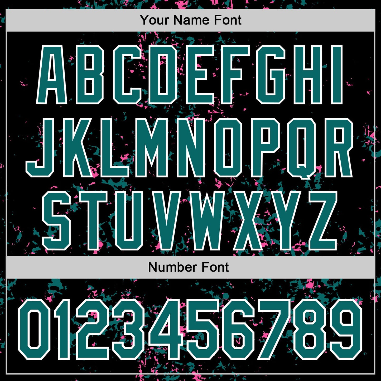 Custom Black Teal Pink-White Fragment Pattern Bomber Full-Snap Varsity Letterman Hoodie Jacket view 6