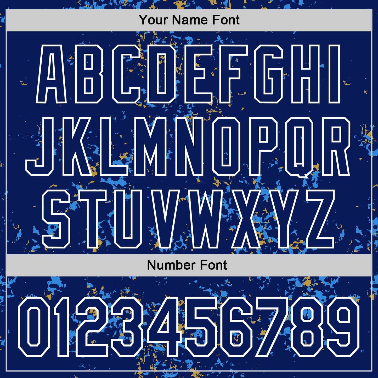 Custom Royal Powder Blue Old Gold-White Fragment Pattern Bomber Full-Snap Varsity Letterman Hoodie Jacket view 6
