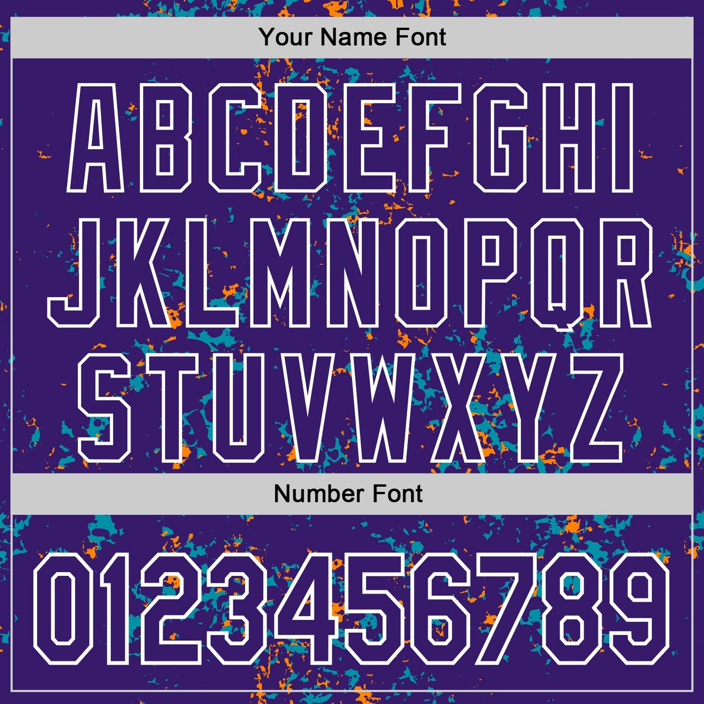 Custom Purple Teal Bay Orange-White Fragment Pattern Bomber Full-Snap Varsity Letterman Hoodie Jacket view 6
