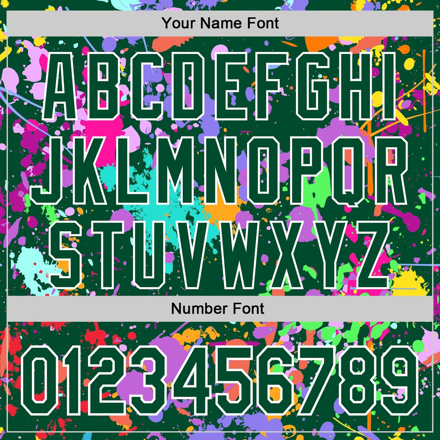 Custom Graffiti Pattern Kelly Green-White Splash Bomber Full-Snap Varsity Letterman Hoodie Jacket view 6
