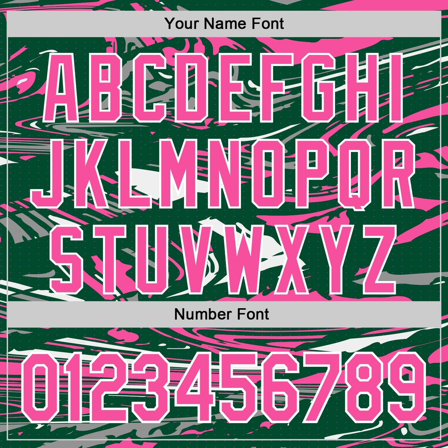 Custom Figure Pink Kelly Green-White Fluid Pattern Bomber Full-Snap Varsity Letterman Hoodie Jacket view 6