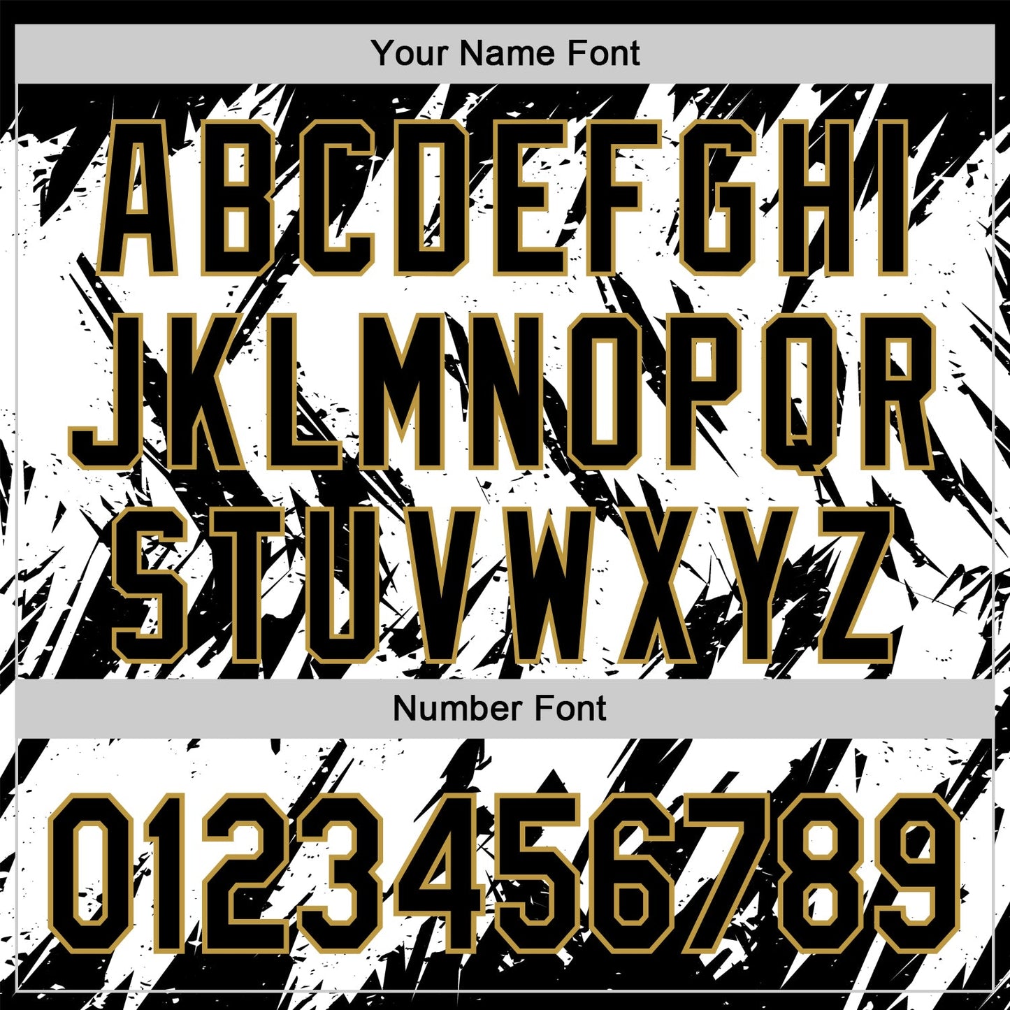 Custom Black White-Old Gold Abstract Sharp Shape Fragment Pattern Bomber Full-Snap Varsity Letterman Hoodie Jacket view 6