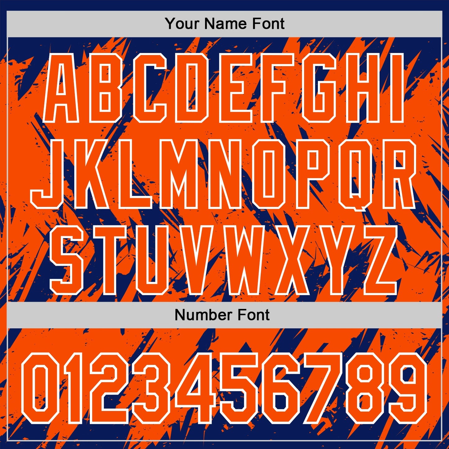 Custom Royal Orange-White Abstract Sharp Shape Fragment Pattern Bomber Full-Snap Varsity Letterman Hoodie Jacket view 6
