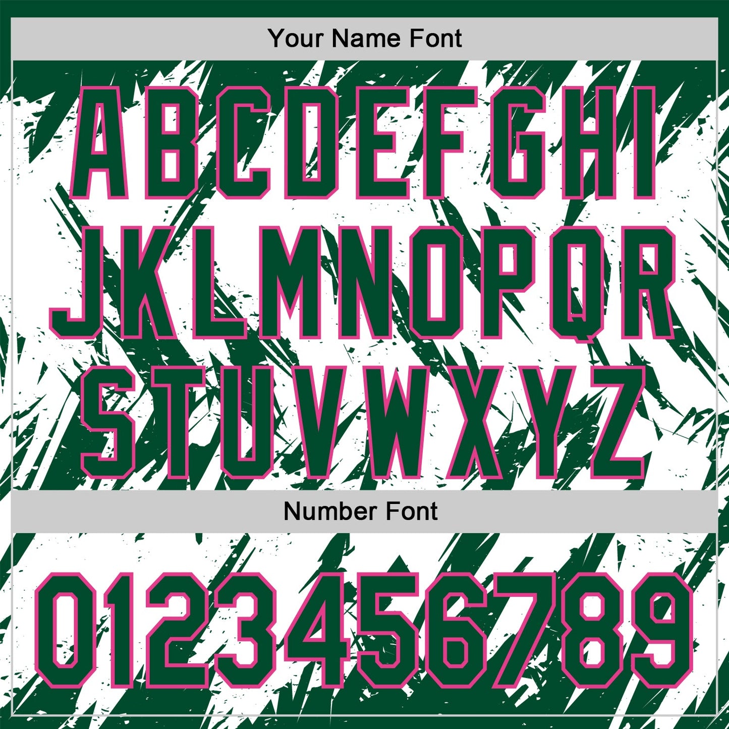 Custom Kelly Green White-Pink Abstract Sharp Shape Fragment Pattern Bomber Full-Snap Varsity Letterman Hoodie Jacket view 6