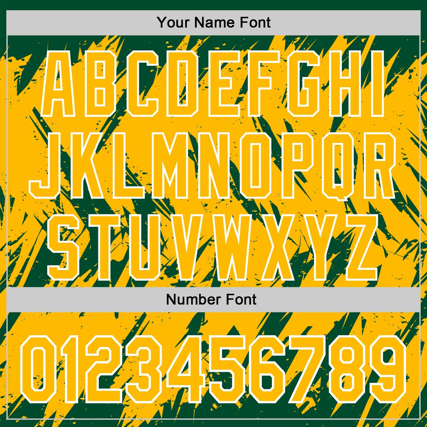 Custom Kelly Green Gold-White Abstract Sharp Shape Fragment Pattern Bomber Full-Snap Varsity Letterman Hoodie Jacket view 6
