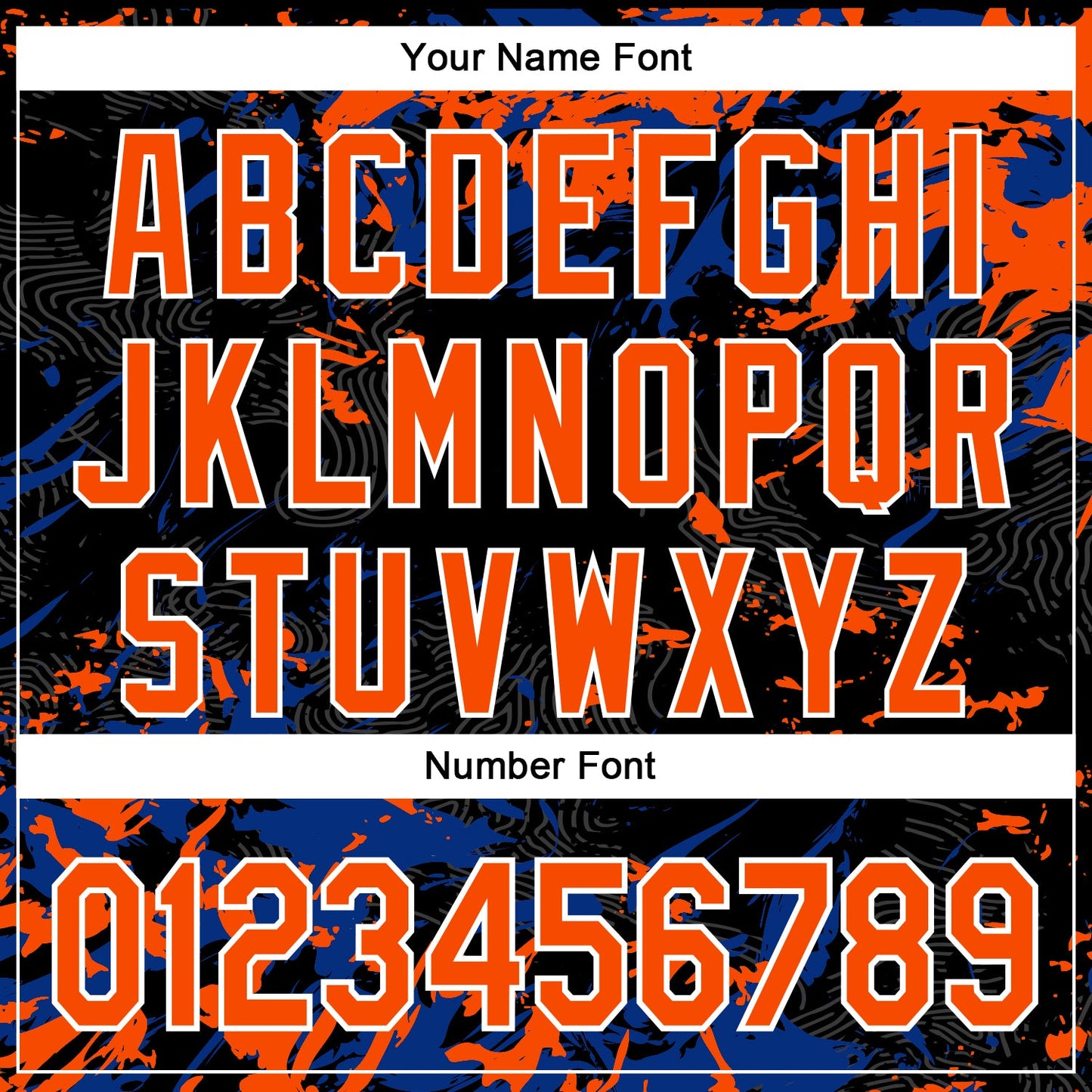 Custom Black Orange Royal-White Splash Bomber Full-Snap Varsity Letterman Hoodie Jacket view 6