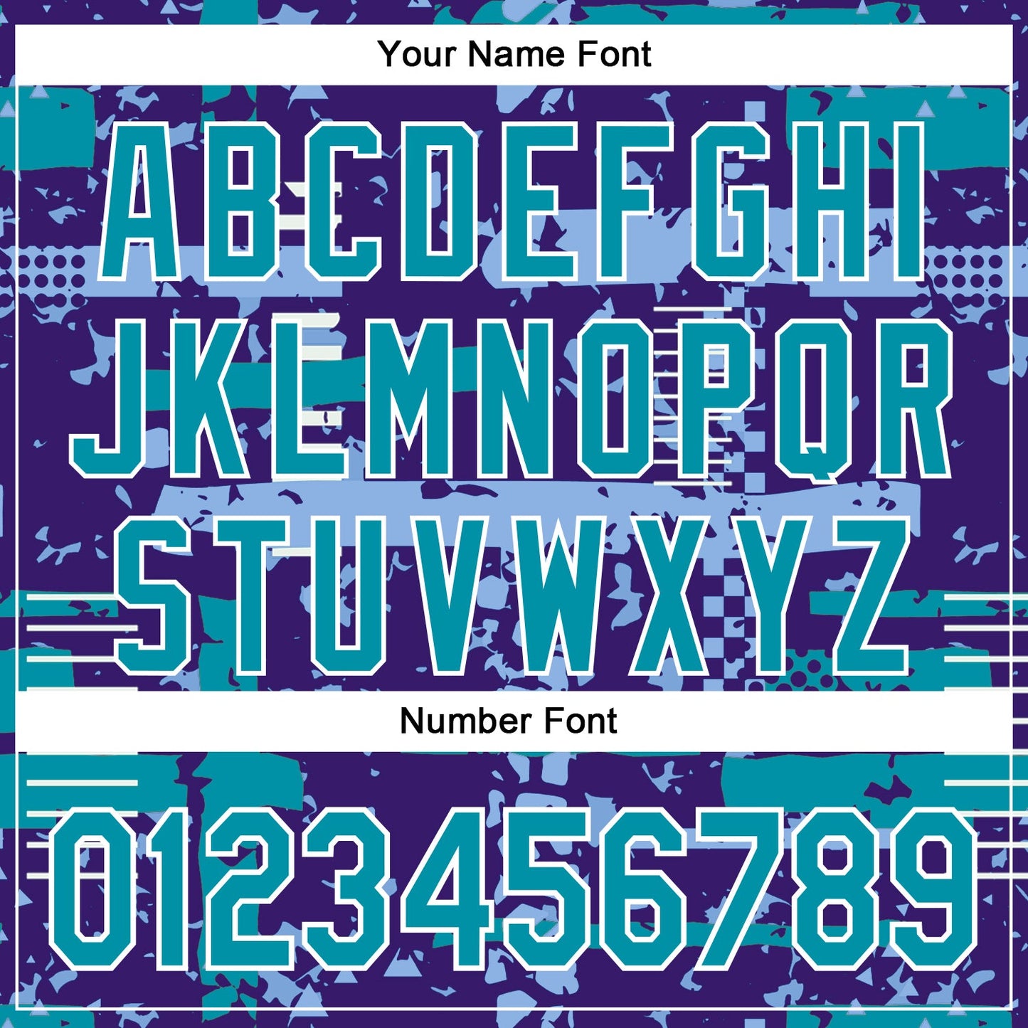 Custom Purple Teal Light Blue-White Abstract Fragment Shape Bomber Full-Snap Varsity Letterman Hoodie Jacket view 6