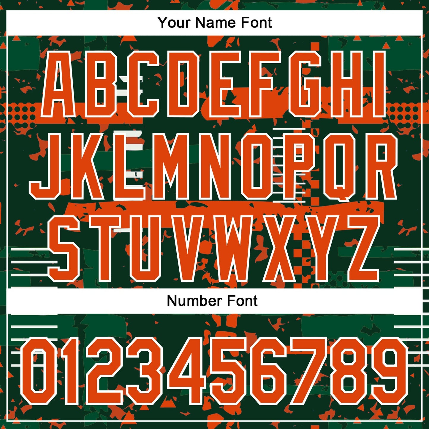 Custom Green Orange Kelly Green-White Abstract Fragment Shape Bomber Full-Snap Varsity Letterman Hoodie Jacket view 6