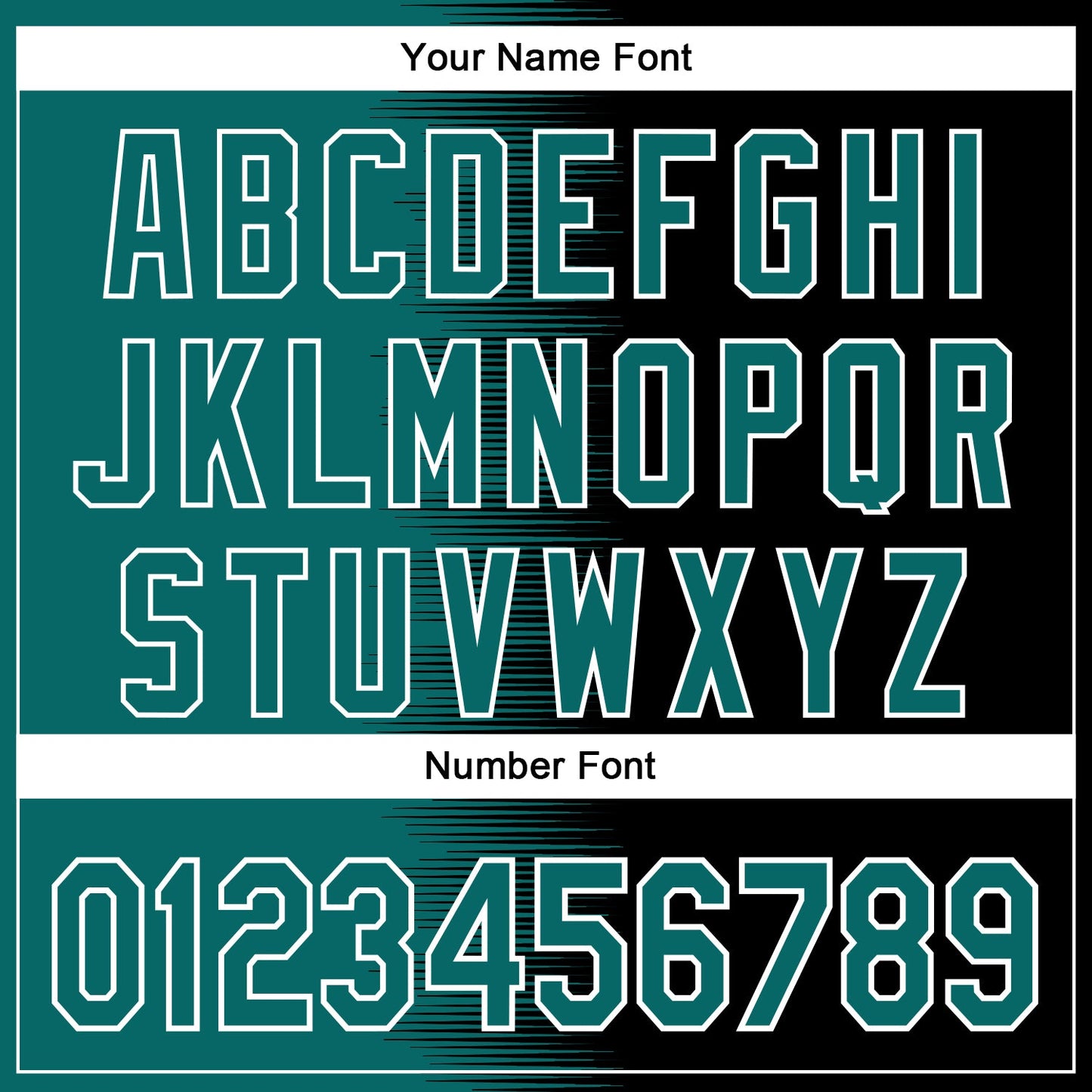 Custom Teal Black-White Gradient Line Bomber Full-Snap Varsity Letterman Hoodie Jacket view 6