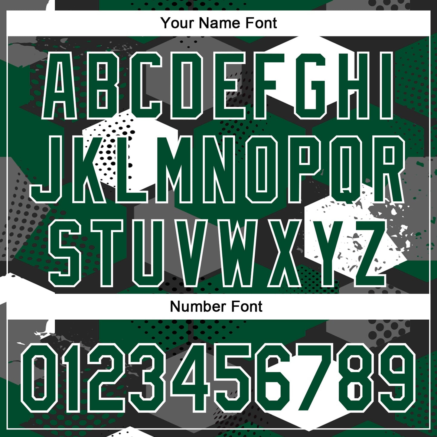 Custom Black Kelly Green-White Geometric Shape Bomber Full-Snap Varsity Letterman Hoodie Jacket view 6