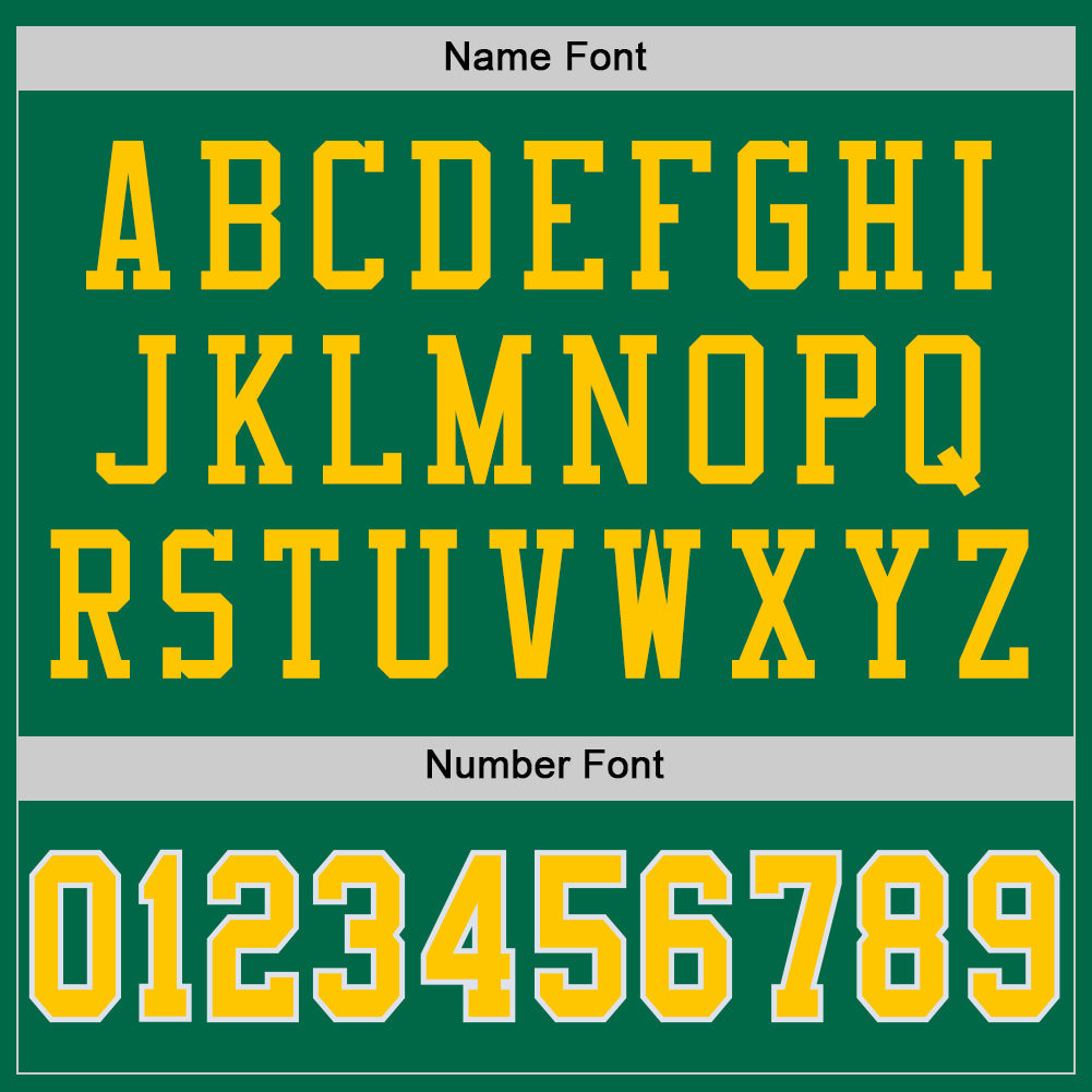 Custom Grass Green Gold-White Mesh Authentic Throwback Football Jersey view 4