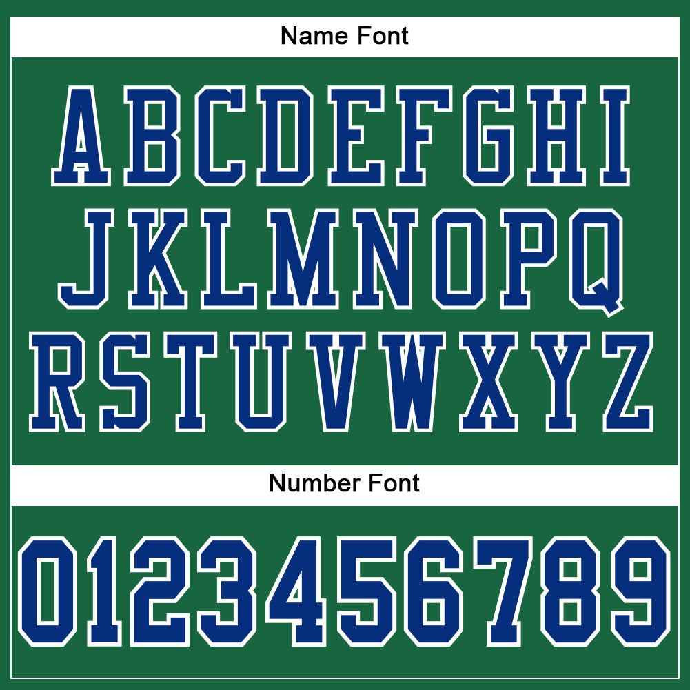 Custom Kelly Green Royal-White Mesh Authentic Football Jersey view 4