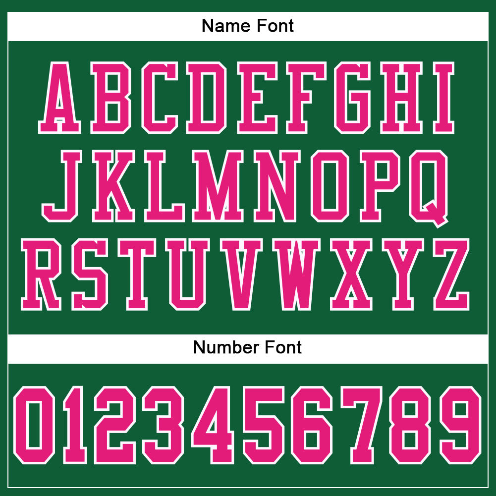 Custom Kelly Green Hot Pink-White Mesh Authentic Football Jersey view 4