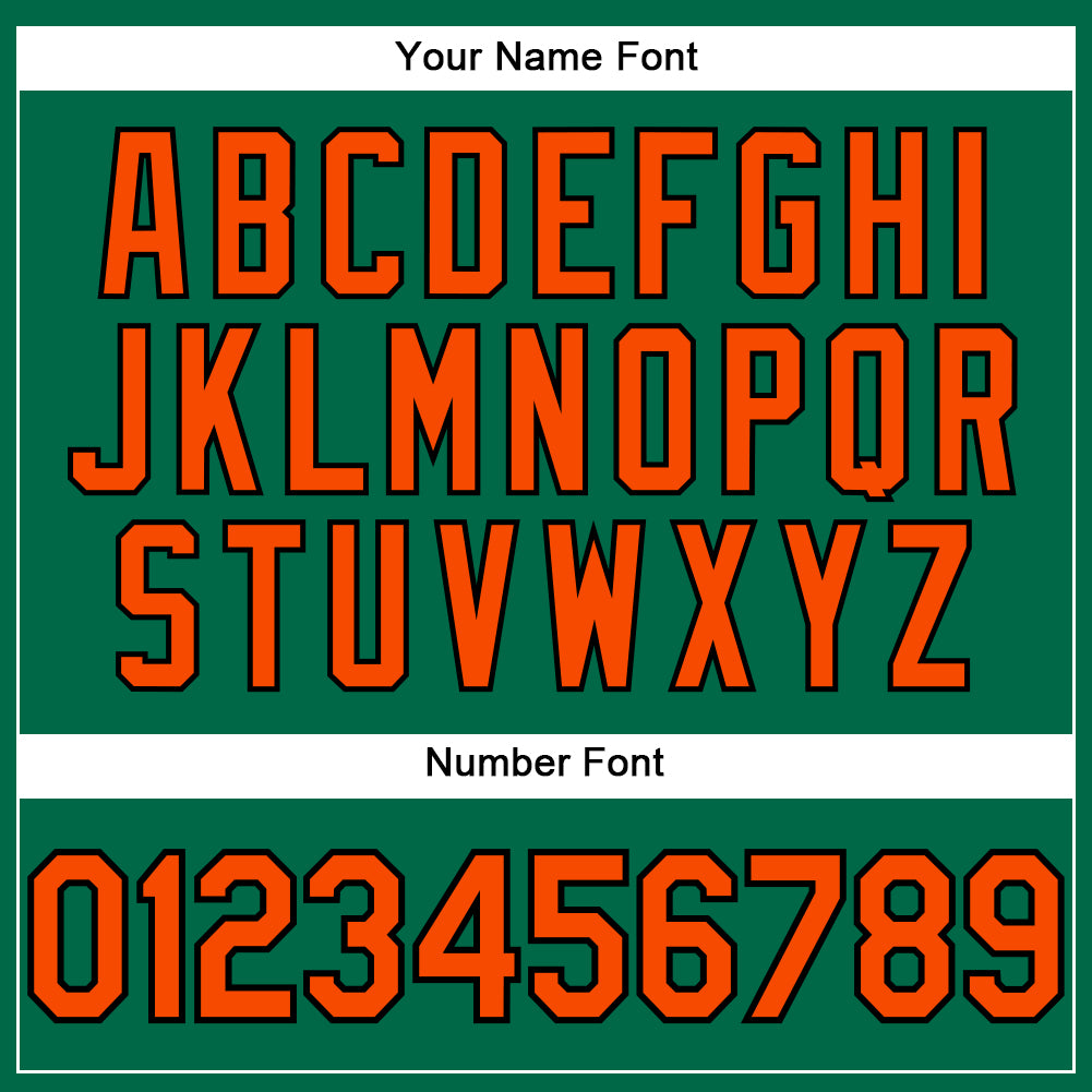 Custom Kelly Green Orange-Black Performance T-Shirt view 4