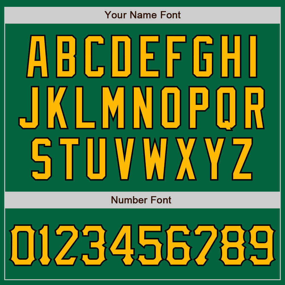 Custom Kelly Green Gold-Black Authentic Baseball Jersey view 5