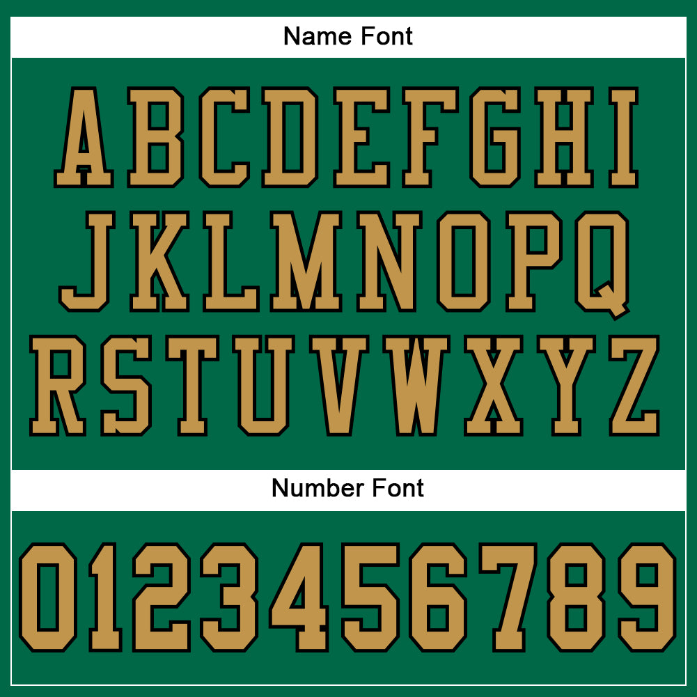 Custom Kelly Green Old Gold-Black Mesh Authentic Football Jersey view 4