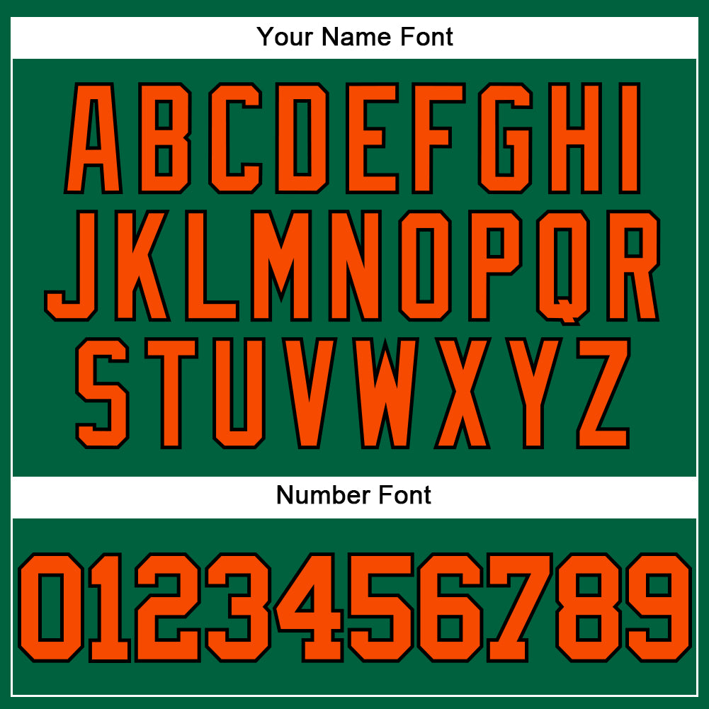 Custom Kelly Green Orange-Black Mesh Authentic Throwback Baseball Jersey view 5