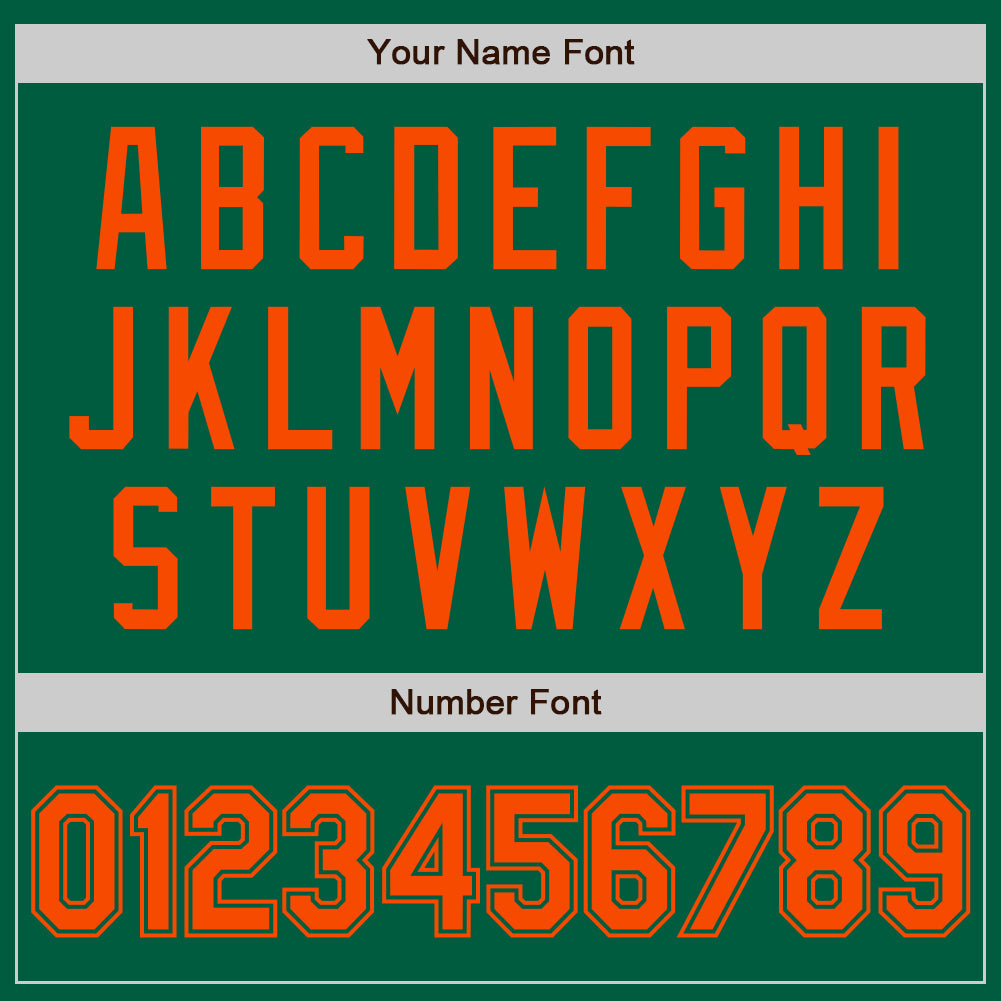 Custom Kelly Green Orange Authentic Baseball Jersey view 8
