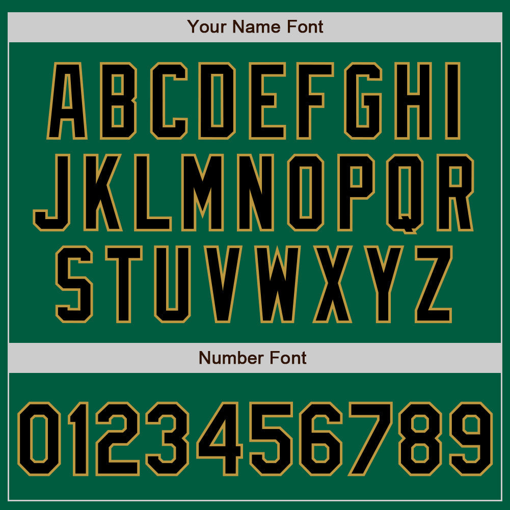 Custom Kelly Green Black-Old Gold Authentic Baseball Jersey view 8